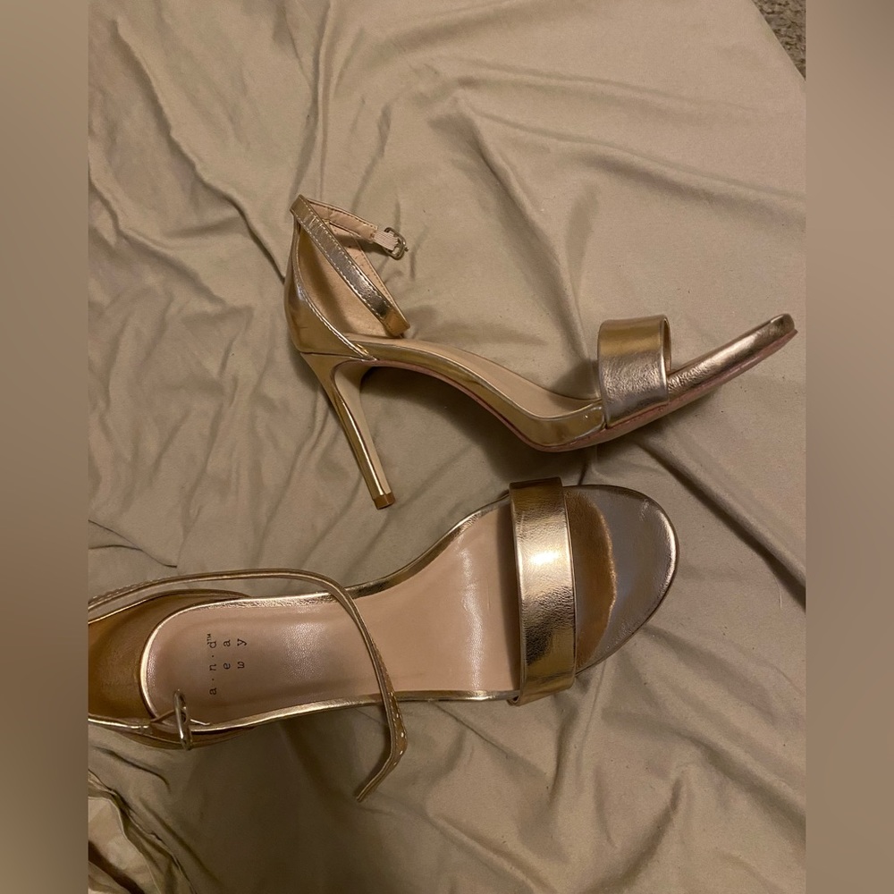 A New Day Gold Heeled Sandals 8.5W
